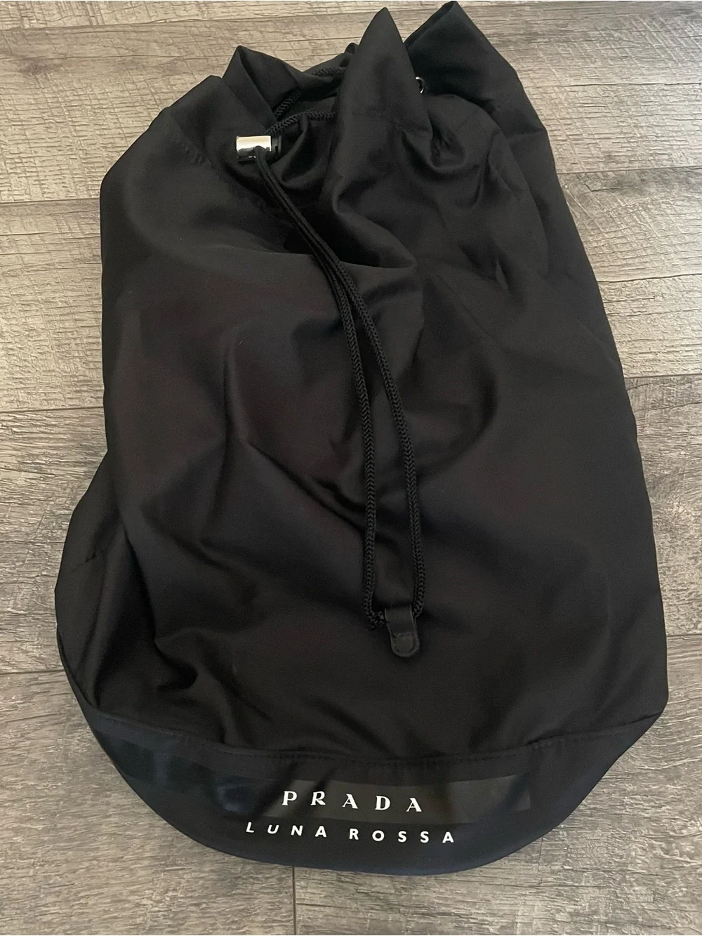 Prada Black Luna Rossa Drawstring SHOULDER/DUFFLE BAG